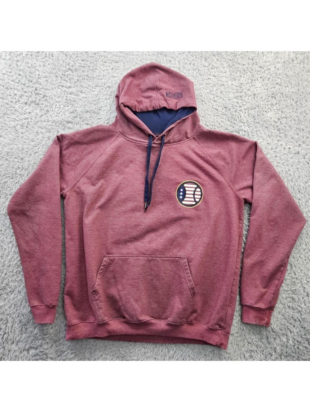 Baseballism Hoodie Sweatshirt Large Seam to Shining Seam Pullover Burgundy *Dot